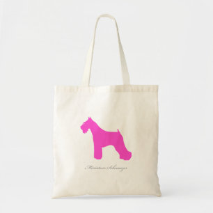 Miniature Schnauzer Tote Bag (pink silhouette)