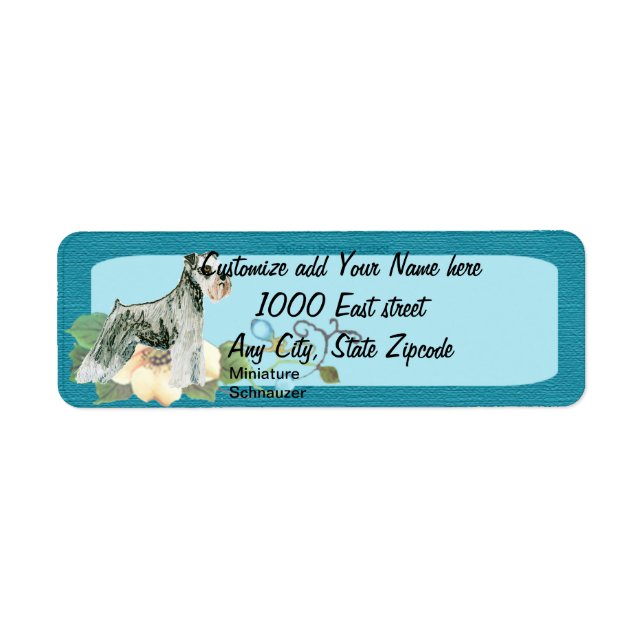 Miniature Schnauzer - Turquoise Floral Design (Front)