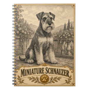 Miniature Schnauzer, Vintage Heritage Dog Notebook