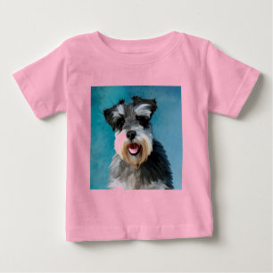 Miniature Schnauzer Water Colour Art Painting Baby T-Shirt
