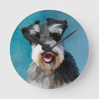 Miniature Schnauzer Water Colour Art Painting
