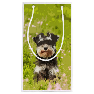 Miniature Schnauzer Water Colour Art Painting Small Gift Bag