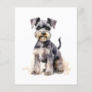 Miniature Schnauzer watercolor print Dog art print Flyer
