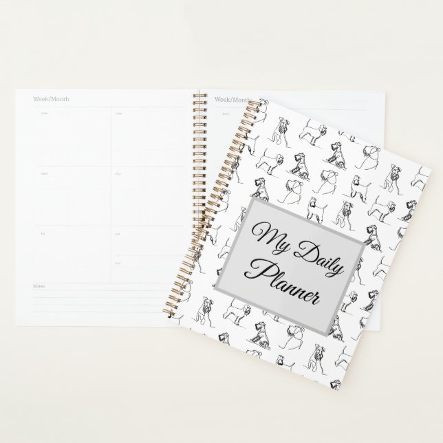 Miniature Schnauzer White Planner (Display)