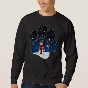 Miniature Schnauzer Winter Snow Paw Dogs Christmas Sweatshirt
