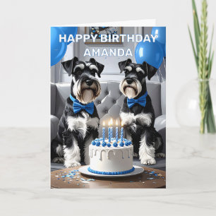 Miniature Schnauzers Birthday Card