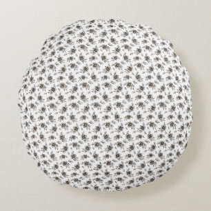 Miniature Sunflowers Pattern Round Cushion