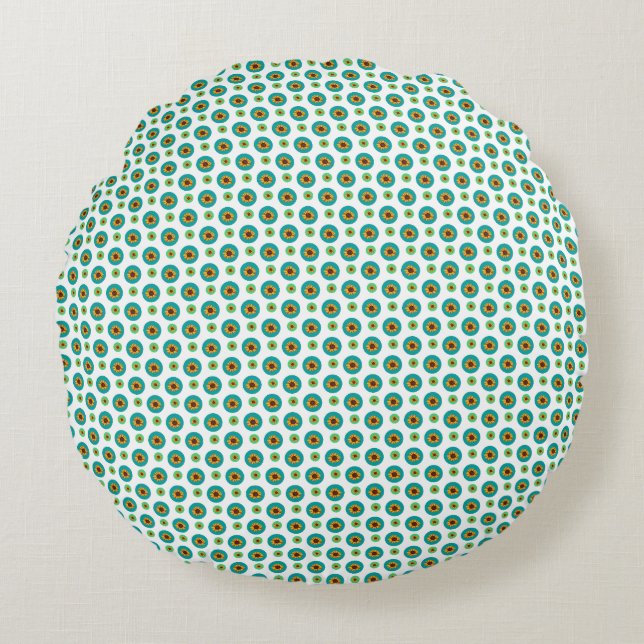 Miniature Sunflowers Pattern Round Cushion (Front)