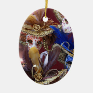 miniature Venetian masks Ceramic Tree Decoration