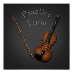 Miniature Violin & Bow Personalised Practice Room Poster