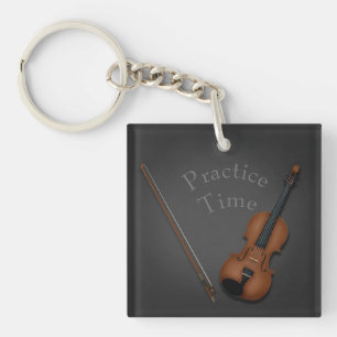 Miniature Violin & Bow Personalized Musician's Key Ring
