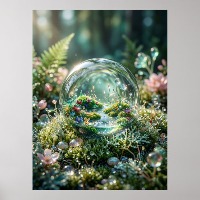 Miniature World Inside Dewdrop Poster (Front)
