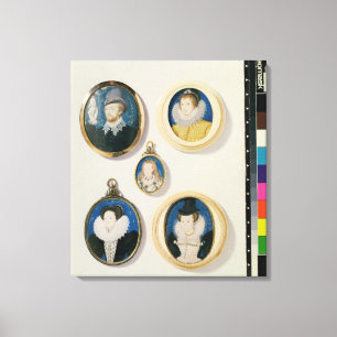 Miniatures, from L to R, T to B: Man with a Hand f Canvas Print