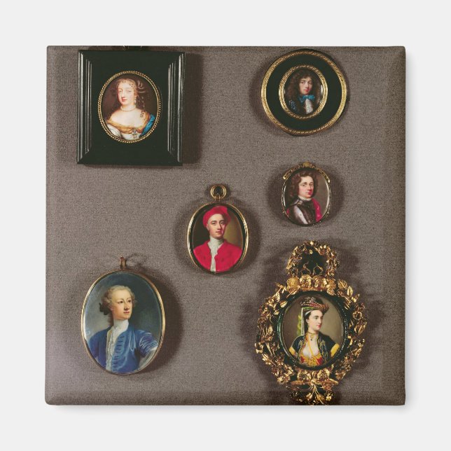 Miniatures from LtoR, TtoB: Frances Teresa Stuart, Magnet (Front)