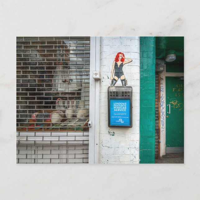 Minicab graffiti girl postcard (Front)