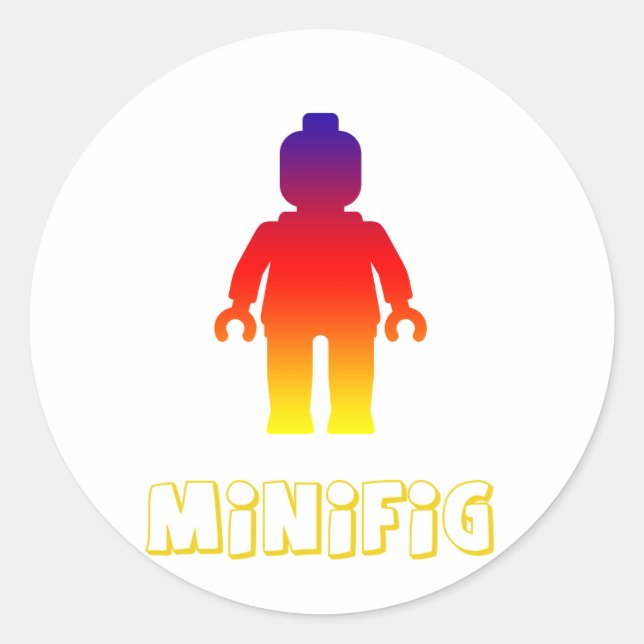 Minifig [Rainbow 2] by Customise My Minifig Classic Round Sticker (Front)