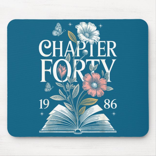 Minimal 1986 Chapter Forty 40th Birthday Mouse Pad (Front)