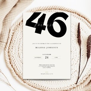 Minimal 46th Birthday Invitation - Bold Typo