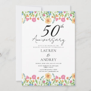 Minimal 50th Wedding Anniversary Invitation