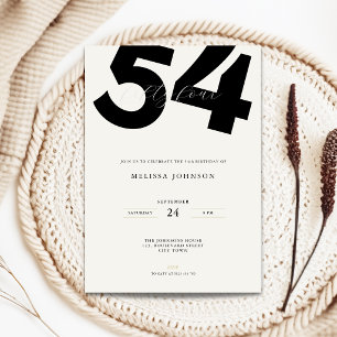 Minimal 54th Birthday Invitation - Bold Typo