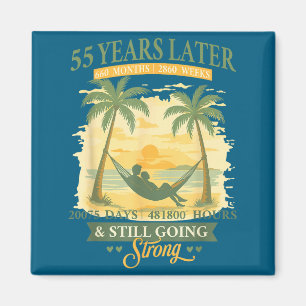 Minimal 55Th Wedding Anniversary Beach Matching Magnet