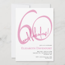 Minimal 60 and Fabulous Pink Birthday