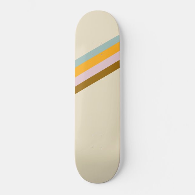 Minimal 70s Retro Stripes #1 #decor #art Skateboard (Front)