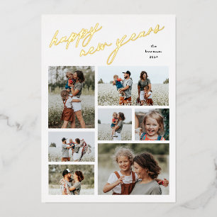 Minimal 7 Photo Collage Script Happy New Year