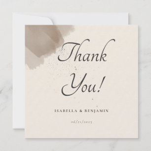 Minimal Abstract Brush and Ink Thank You Card