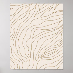 Minimal Abstract Cream White And Gold Poster