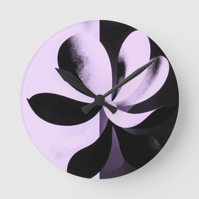 Minimal Abstract Floral Wall Clock (Front)