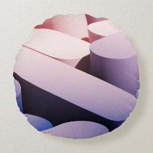 Minimal abstract mockup background. Blue and pink Round Cushion