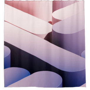 Minimal abstract mockup background. Blue and pink Shower Curtain