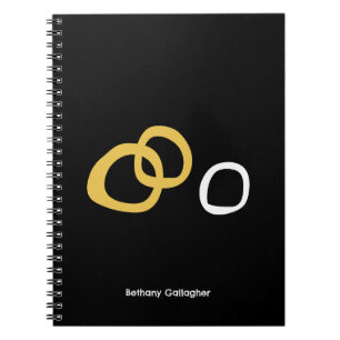 Minimal Abstract – Organic Gold & White Rings Notebook