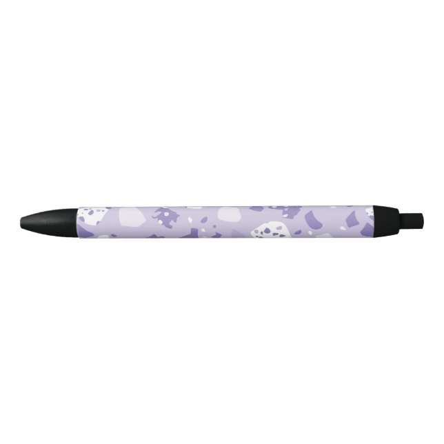 Minimal abstract purple pattern black ink pen (Front)