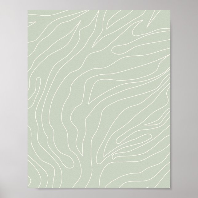 Minimal Abstract Sage Green Poster (Front)