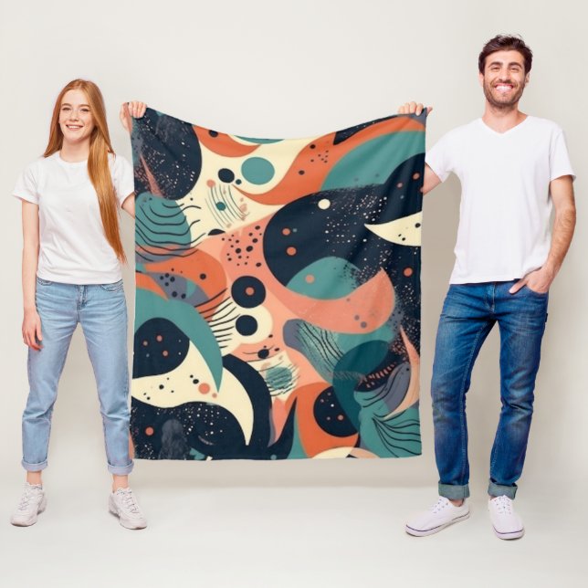 Minimal Abstract Seamless Pattern - Geometric (13) Fleece Blanket (In Situ)