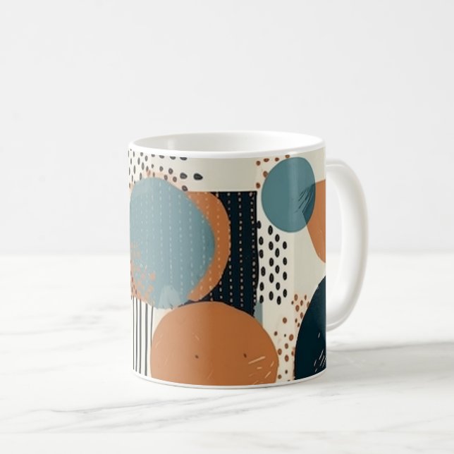 Minimal Abstract Seamless Pattern - Geometric (14) Coffee Mug (Front Right)