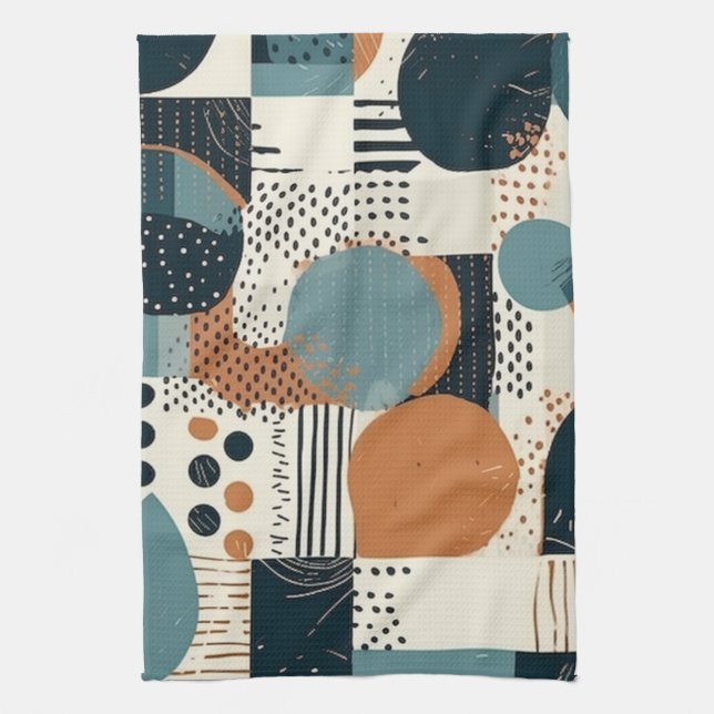 Minimal Abstract Seamless Pattern - Geometric (14) Tea Towel (Vertical)