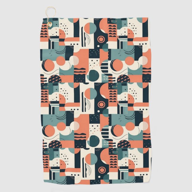 Minimal Abstract Seamless Pattern - Geometric (1) Golf Towel (Front)