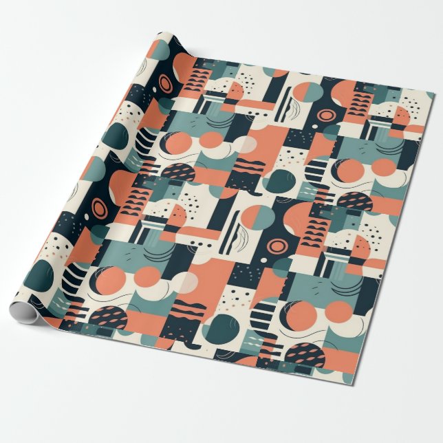 Minimal Abstract Seamless Pattern - Geometric (1) Wrapping Paper (Unrolled)