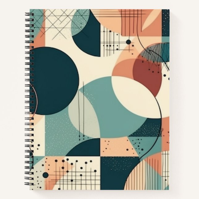 Minimal Abstract Seamless Pattern - Geometric (2) Notebook (Front)