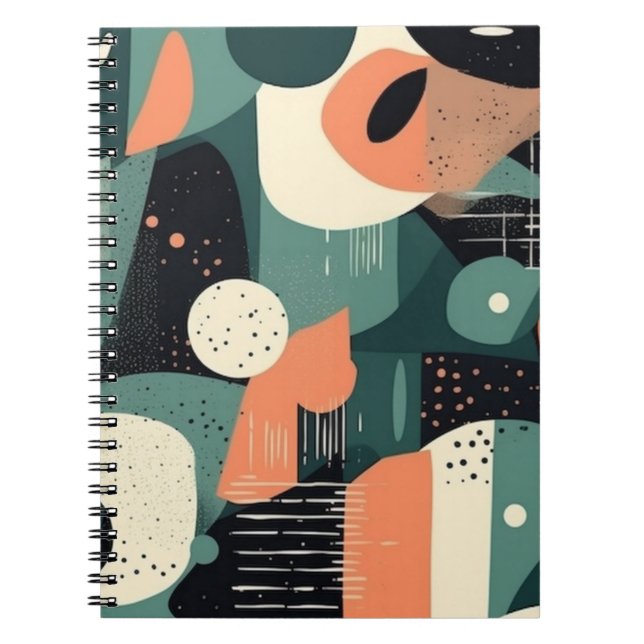 Minimal Abstract Seamless Pattern - Geometric (4) Notebook (Front)