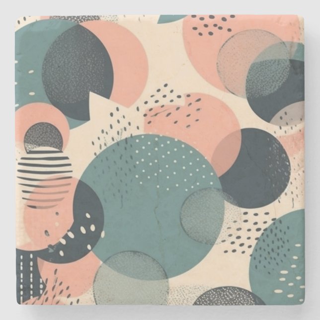 Minimal Abstract Seamless Pattern - Geometric (6) Stone Coaster (Front)