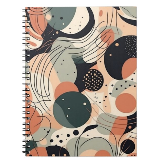 Minimal Abstract Seamless Pattern - Geometric (7) Notebook (Front)