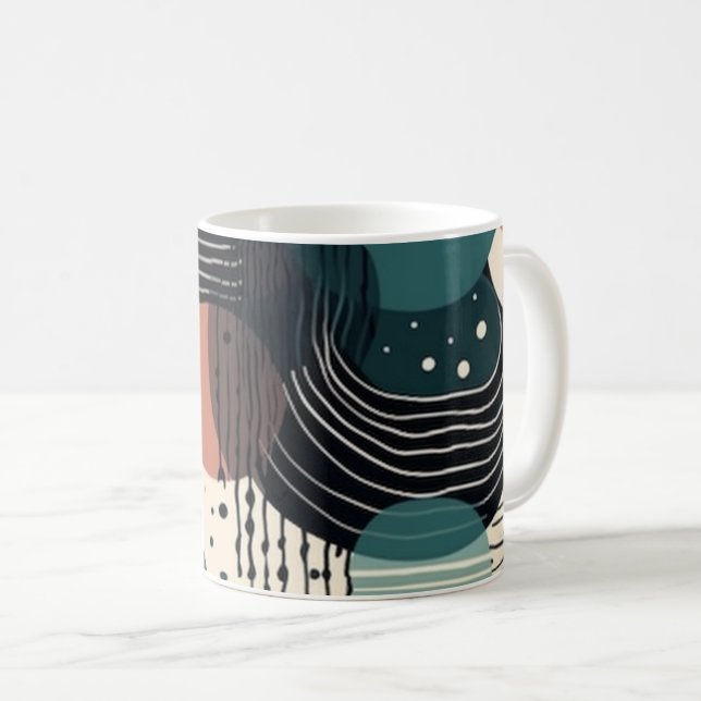Minimal Abstract Seamless Pattern - Geometric (8) Coffee Mug (Front Right)