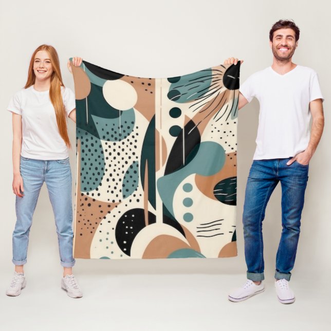 Minimal Abstract Seamless Pattern - Geometric (9) Fleece Blanket (In Situ)