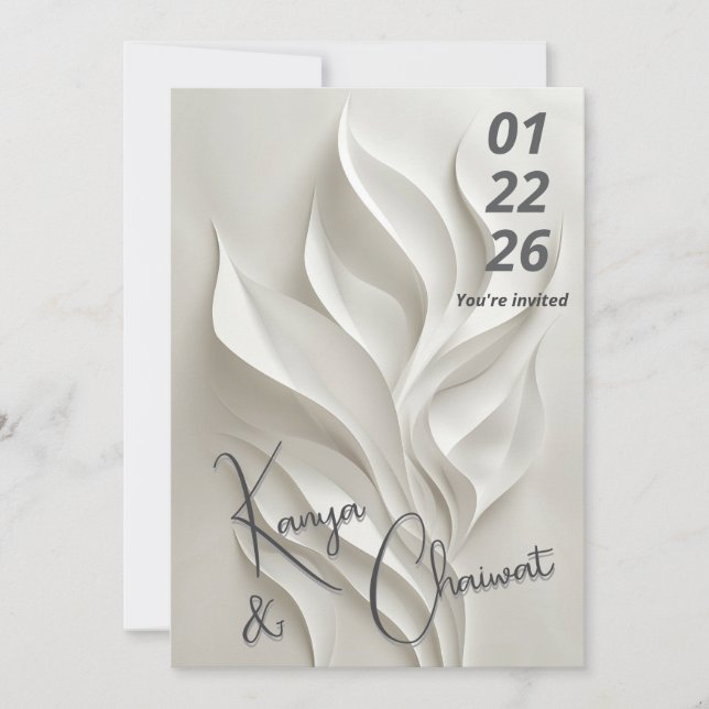 Minimal Abstract Wedding Invitation  (Front)