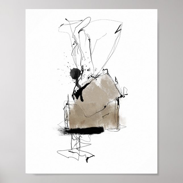 Minimal abstract white gray black poster (Front)