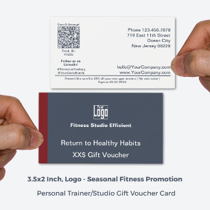 Minimal Adaptable Gym Promo Gift Voucher Card